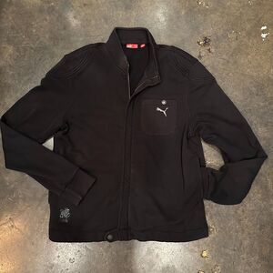 Y2K Puma Michael Schumacher Jacket Mens M Black Full Zip Motorsport Embroidered